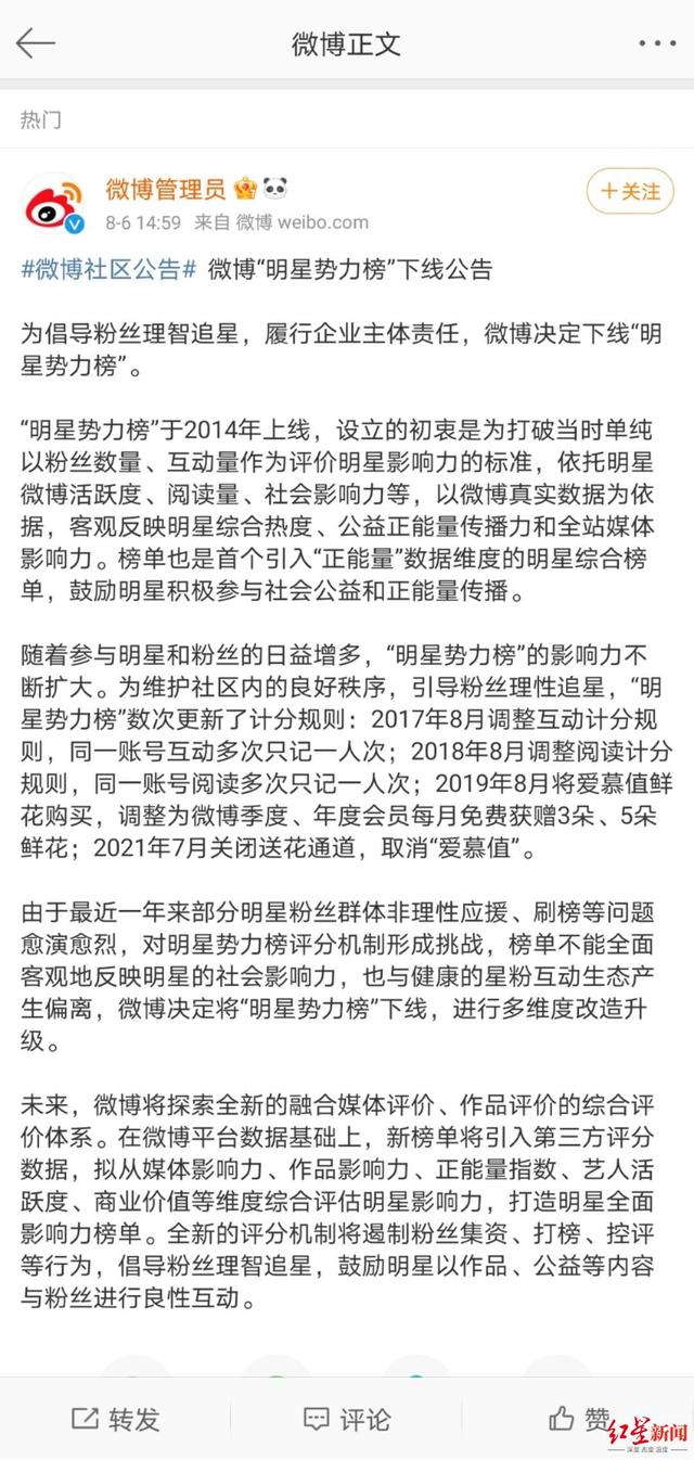 微博全面下线明星排行榜单4（微博下线明星榜单）(4)