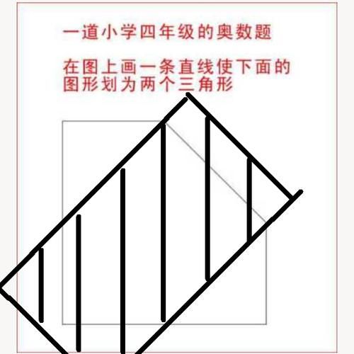 四年级奥数题添加一条直线是什么？小学四年级奥数画一条直线-第1张图片-