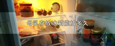 ​母乳存放冰箱能放多久不变质了 母乳可以在冰箱冷藏多久不变质