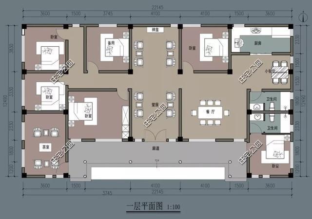 农村建房堂屋不能少，快看这9套中式户型，造价25万起